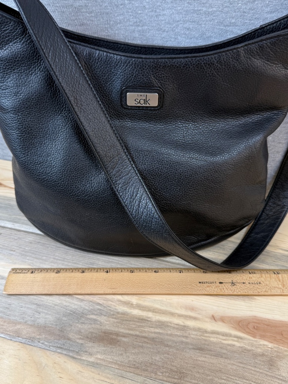 The Sak Shoulder Bag Black Pebbled Leather Hobo Bag Great Condition! - Picture 12 of 13